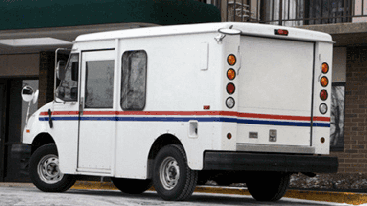 white postal service truck